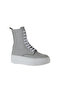 Gray White Leather Women's Wedge Heeled Boots 01Wv5500 - 2