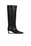 Black Leather Women's Heeled Boots 42Wc5840