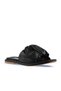 Black Leather Women's Flat Slippers 01Wu4125 - 3