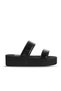 Black Pearlescent-Paris Women's Wedge Heeled Slippers 26Wt752750
