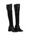 Black Leather/Stretch Women's Heeled Boots 42Wc6304 - 2
