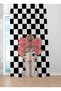 Black and White Girl Shooting a Kiss Background Curtain (With Throw Pillow Cover Gift) - 2