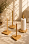 Bamboo Paper Towel Holder |   Natural Wood Kitchen Countertop Accessory