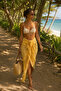 Ashley Yellow Patterned Frilly Pareo - 2