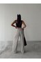 Belted Lace Detailed Palazzo Trousers - Gray - 6