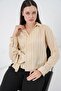Bdart Striped Long Sleeve Shirt with Tie Detail - 3