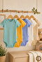 100% Organic Cotton Snap Fastener Short-Sleeved Baby Bodysuit 5-Pack