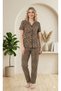 Milan Women's Buttoned Pajama Set Soft Fabric Home Wear - 6