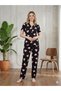 Milan Women's Buttoned Pajama Set Soft Fabric Home Wear - 3