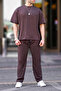 Men's Short Sleeve Oversize Two Thread Tracksuit Set - 3