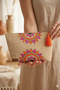 Straw Women's Portfolio & Clutch Triangle Bag Orange