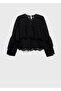 Embroidered Perforated Flounced Blouse - 3