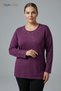 Women's Violet Spring Bunch Pattern Embroidered Collar and Sleeves, Stoned Mother Combed Cotton Blouse