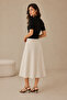 Women's Black Polo Collar Buttoned Short Sleeve Viscose Cotton Knitwear Blouse - 5