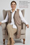 Plus Size Women's Summer Turlu Viscose Combed Cotton Anti-Sweat Breathable Buttoned Mother Long Tunic Mink Vest - 6