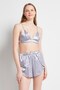 076 Women's Satin Bra Shorts Set Gray - 3