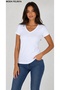 Women's Short Sleeve V-Neck White Body - 3