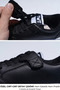 Kersk Twitt Boys' Black Sneaker Shoes - Graffiti Detailed, Non-Slip White Sole, Comfortable for Daily Use - 8