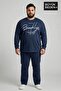 Men's Large Size Handwritten Brooklyn Printed 2 Thread Crew Neck T-Shirt Spr26Bts942-6
