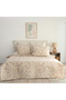 Double Floral Patterned Multi-Purpose Bedspread & Pique Set with 4 Pillowcases and Elastic Sheets - 2