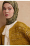 Amora Pattern Cotton Silk Scarf Khaki - 4
