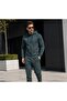 Men's Petrol Winter Cotton Print Detailed Tracksuit Set - 5