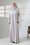 One Piece Practical Hijab Robe Prayer Dress 8015 Stone Color - 4