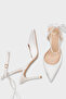 Women's Pointed Toe Ankle Strap Heeled Shoes Bales White - 3