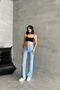 Women's High Loose Loose Cotton B.Blue Denim Trousers - 5