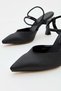 Women's Heeled Top-Strapped Pointed Toe Evening Dress Shoes Black - 6