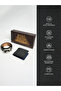 The Helm Signature Leather Gift Set – Belt & Wallet · Black/Black with Blue Accent - 3