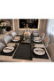 Linen 7 Piece Tassel Detailed Anthracite Smoked American Service Set - 5