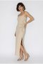 Women's Strapless Maxi Dress with Stone Flower Accessories and Slit Detail 2602 60283331 - 4