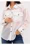 New Season Premium Jean Tulle Chiffon Detailed Women's Shirt with Pockets