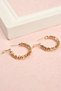 Women's Yellow Color Stainless Steel Textured Spiral Design Hoop Earrings - 4