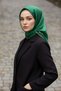 100% Twill Silk Monogram Patterned Emerald Green Colored 90X90 Scarf Sewing Shape: Hand Sewing - 2