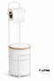 7 Liter Bathroom Kitchen Trash Can 6320 Toilet Wc Paper Holder Set with Metal Stand - 2