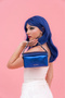 Blue Shiny Leather Women's Crossbody Bag