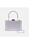 Women's Silver Stone Embellished Chain Strap Evening Dress Clutch