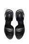 Women's Black Ankle Buckle High Thick Heeled Platform Leather Sandals 26Sfd120718 - 6