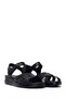 Women's Black Strappy Leather Comfort Sandals 26Sfd322018 - 2
