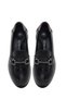 Women's Black Buckle Wedge Heeled Leather Shoes, Comfort Loafer 26Pfd411318 - 4
