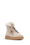 Women's Beige Lace-Up Thick Soled Suede Leather Teddy Boots 25Wfd205310 - 7