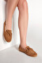 Women's Tan Suede Leather Loafer 26Pfd260510 - 2