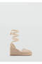 Jute Wedge-Heeled Strappy Shoes - 3