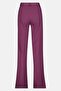 Women Regular Fit Solid Wide Leg Pants, Purple - 4