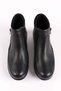 Women's Genuine Leather Double Zipper Orthopedic Comfort Mother Boots Black - 4