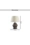 Terrona E27 Ceramic Table Lamp 27.5x38cm - Taupe - 6