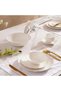 Emden Scallop 42-piece New Bone China Dinner Set - White