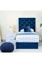 Diana Single Bed Velvet Blue 90x200 Cm - 2